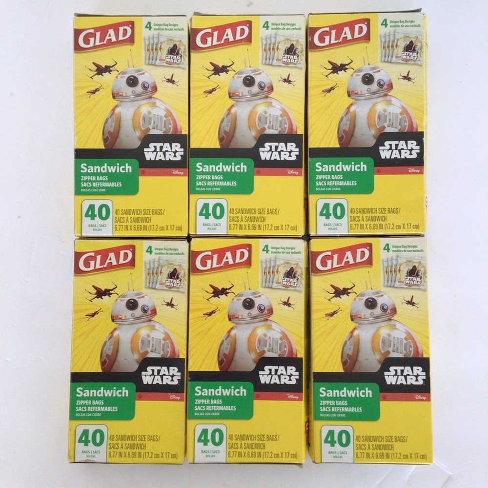 GLAD STAR WARS SANDWICH BAGS SET OF SIX NWT